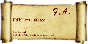 Fábry Alex névjegykártya
